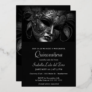 Breathtaking Masquerade Birthday Folieneinladung