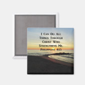 BREATHTAKING PHILIPPIANS 4:13 SCRIPTURE VERSE MAGNET (Vorderseite/Rückseite)