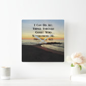 BREATHTAKING PHILIPPIANS 4:13 SCRIPTURE VERSE QUADRATISCHE WANDUHR (Zuhause)