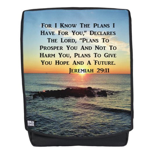 BREATHTAKING SUNRISE JEREMIAH 29:11 BACKPACK RUCKSACK (Vorderseite)