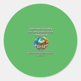 Brechen der Armutskette Runder Aufkleber