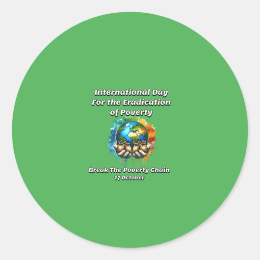 Brechen der Armutskette Runder Aufkleber (Vorderseite)