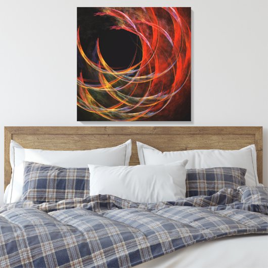 Brechen der Circle Abstrakt Wrapped Canvas Print Leinwanddruck (Insitu (Schlafzimmer))