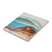 Brechen der das Wappen-Seeschildkröte des Wassers Fliese (Seite)