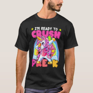 Brechen des Pre-K-Dabbing Einhorn zurück zu Schulm T-Shirt