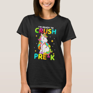 Brechen des Pre-K-Dabbing Einhorn zurück zu Schulm T-Shirt