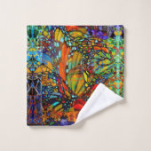 Brechen durch Schmetterlings-Grafik durch Deprise Badhandtuch Set (Waschlappen)