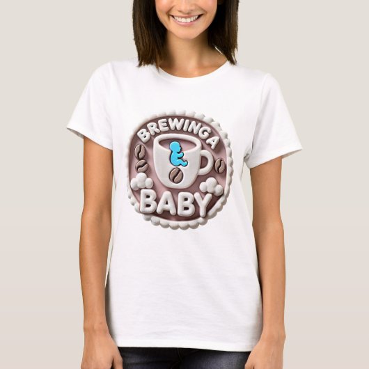 Brechen einer Baby-Ankündigung - Kaffee gepriesen T-Shirt (Vorderseite)