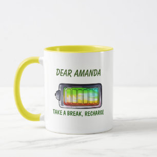 Brechen Sie ab, laden Sie die Tasse wieder auf, be