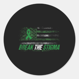 Brechen Sie das Stigma Mental Health Awareness Mon Runder Aufkleber