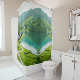 "Brechen Sie die Berge - Landschaftlich Duschvorhang