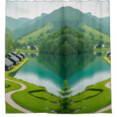 "Brechen Sie die Berge - Landschaftlich Duschvorhang (Vorderseite)