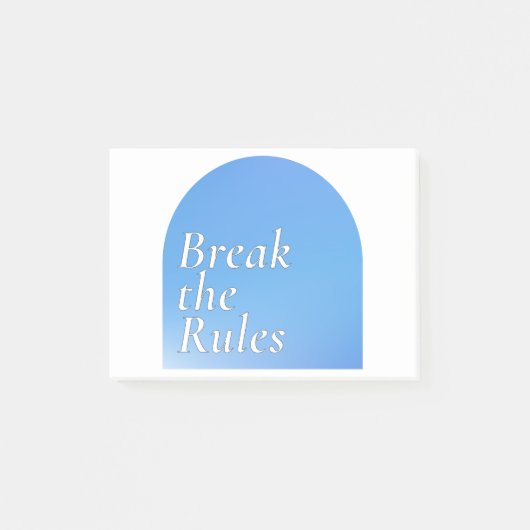 Brechen Sie die Regeln Aufkleber, Retrotypografie, Post-it Klebezettel (Vorderseite)