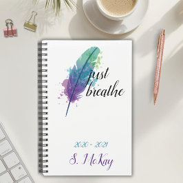 Brechen Sie einfach die Boho Wasserfarbe Monogramm Planer
