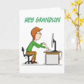 BRECHEN SIE IHREN GEBURTSTAG GRANDSON KARTE (Gelbe Blume)