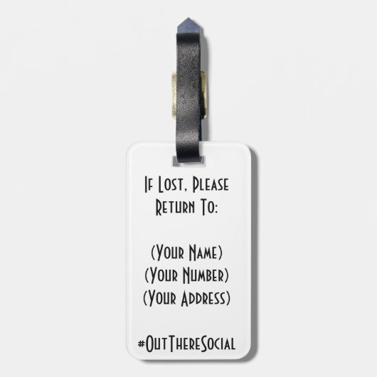 Brechen Sie oben mit Ihrem Hometown! Gepäckanhänger (Rückseite vertikal)