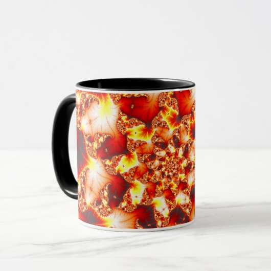Brechende Hitze - Fraktal-Tasse Tasse (Vorderseite Links)