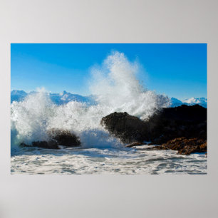Brechende Wellen-Plakat Poster