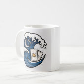 Brechende Wellen & Tarotkarten Kaffeetasse (Vorderseite Links)