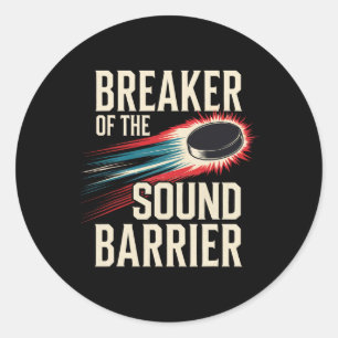 Brecher der Soundbarriere - Hockeyspieler - Lustig Runder Aufkleber