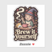 Brecht es dir selbst - Gemütliche Hütte Hexe Aufkleber (Blatt)