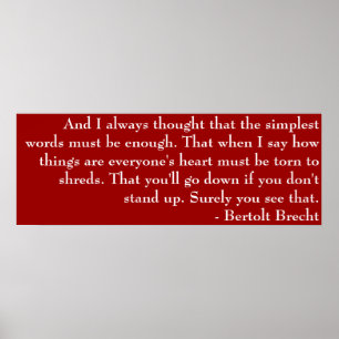 Brecht Gedicht Poster