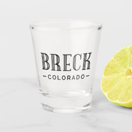 Breck Colorado Art Deco Typografie Schnapsglas