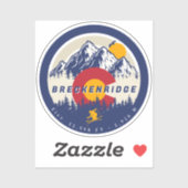 Breckenridge Colorado Flag Mountain Ski Souvenir Aufkleber (Blatt)