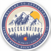 Breckenridge Colorado Flag Mountain Ski Souvenir Aufkleber (Vorderseite)