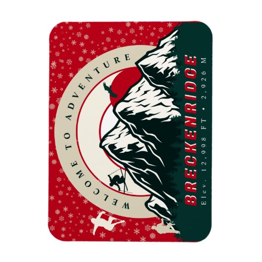 Breckenridge Colorado Flag Mountain Ski Souvenir Magnet (Vertikal)
