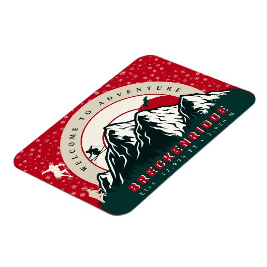 Breckenridge Colorado Flag Mountain Ski Souvenir Magnet (Linke Seite)