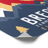 Breckenridge Colorado Flag Mountain Ski Souvenir Poster (Ecke)