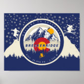 Breckenridge Colorado Flag Mountain Ski Souvenir Poster (Vorne)