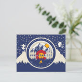 Breckenridge Colorado Flag Mountain Ski Souvenir Postkarte (Stehend Vorderseite)