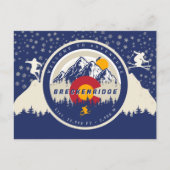 Breckenridge Colorado Flag Mountain Ski Souvenir Postkarte (Vorderseite)