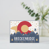 Breckenridge Colorado Flag Mountain Ski Souvenir Postkarte (Stehend Vorderseite)