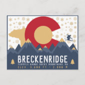 Breckenridge Colorado Flag Mountain Ski Souvenir Postkarte (Vorderseite)