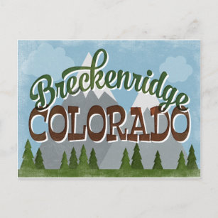 Breckenridge Colorado Fun Retro Snowy Mountains Postkarte