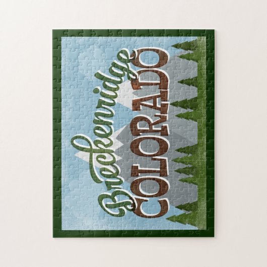 Breckenridge Colorado Fun Retro Snowy Mountains Puzzle (Vertikal)