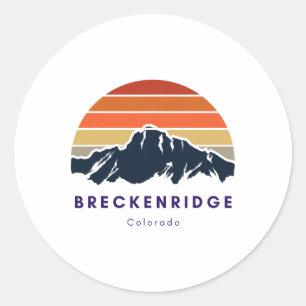 Breckenridge Colorado Gaben Wandern Skifahren Brec Runder Aufkleber