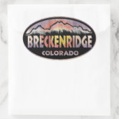 Breckenridge Colorado Holzflagge ovale Aufkleber (Tasche)
