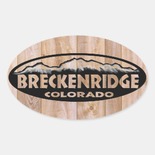 Breckenridge Colorado Holzschild ovale Aufkleber