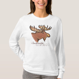 Breckenridge Colorado Ladys Brown Elche Shirt