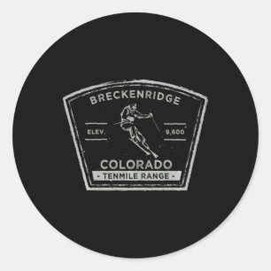 Breckenridge Colorado Langarm-Schnee-Skifahren Runder Aufkleber