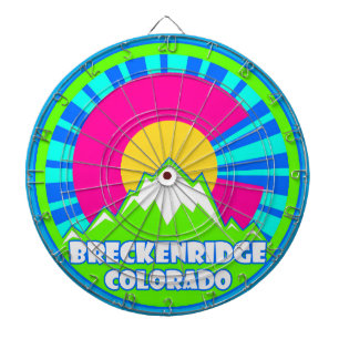 Breckenridge Colorado Neon Mountain Darboard Dartscheibe