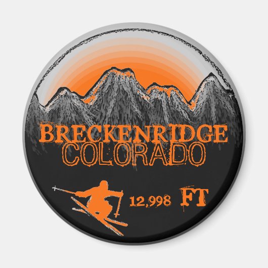 Breckenridge Colorado-Orangenski-Magnet Magnet (Vorne)