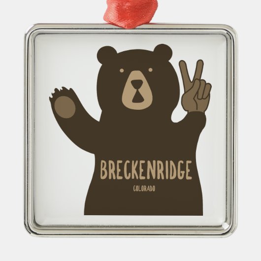 Breckenridge Colorado Peace Bär Ornament Aus Metall (Vorne)