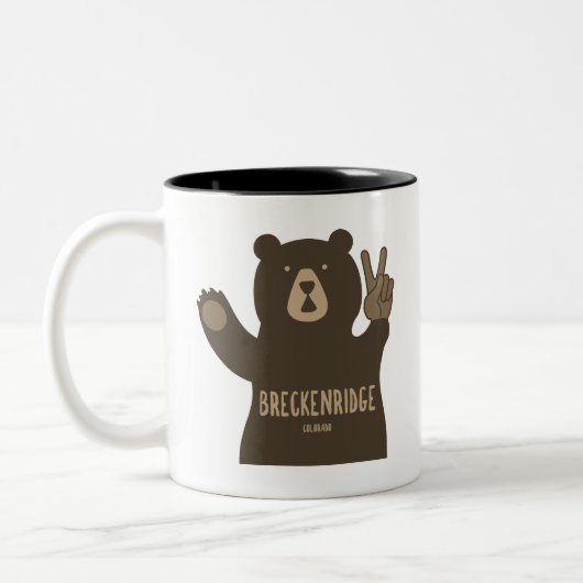 Breckenridge Colorado Peace Bär Zweifarbige Tasse (Links)