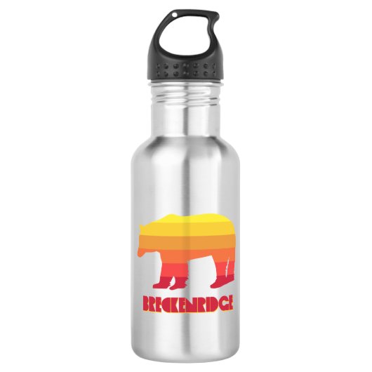 Breckenridge Colorado Regenbogenbär Edelstahlflasche (Vorderseite)