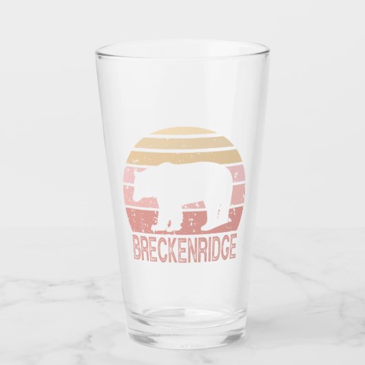 Breckenridge Colorado Retro Bär Glas (Vorderseite)
